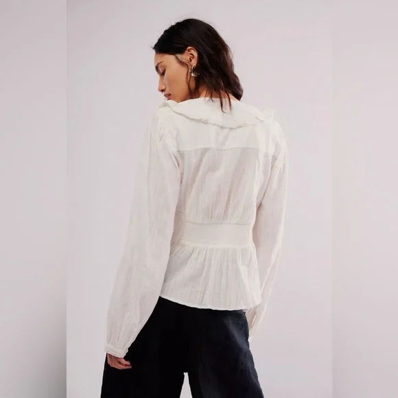 Free People Bow Babe Blouse NWOT - Picture 2 of 8